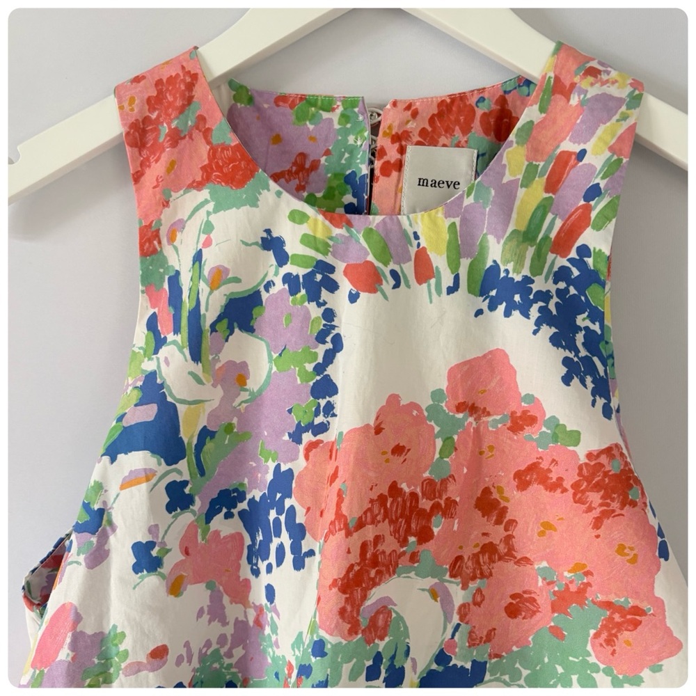 NWT Anthropologie Maeve Sleeveless Double Bubble-Hem Cotton poplin Mini Dress, M - Picture 8 of 13